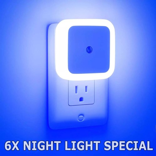 6pc plug led night - night, lights